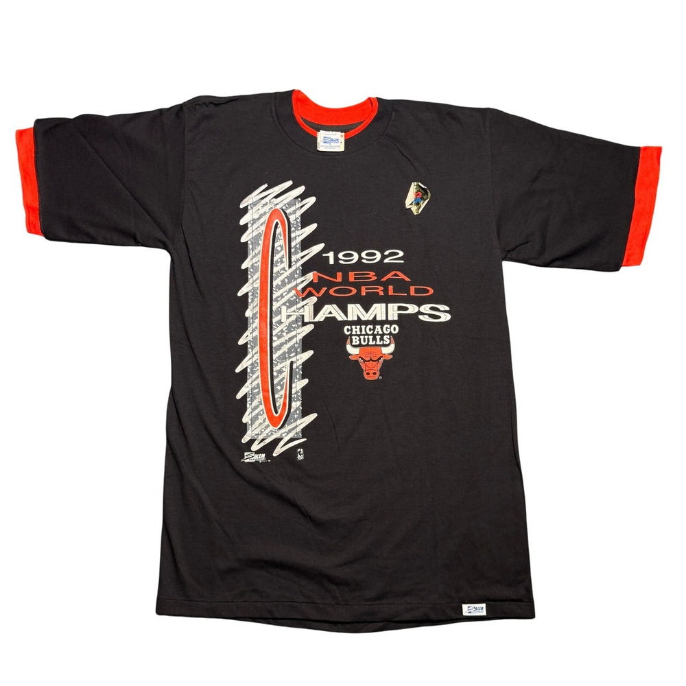 Vintage NWT 1992 Chicago Bulls NBA World Champs Salem Ringer‎ T-Shirt L